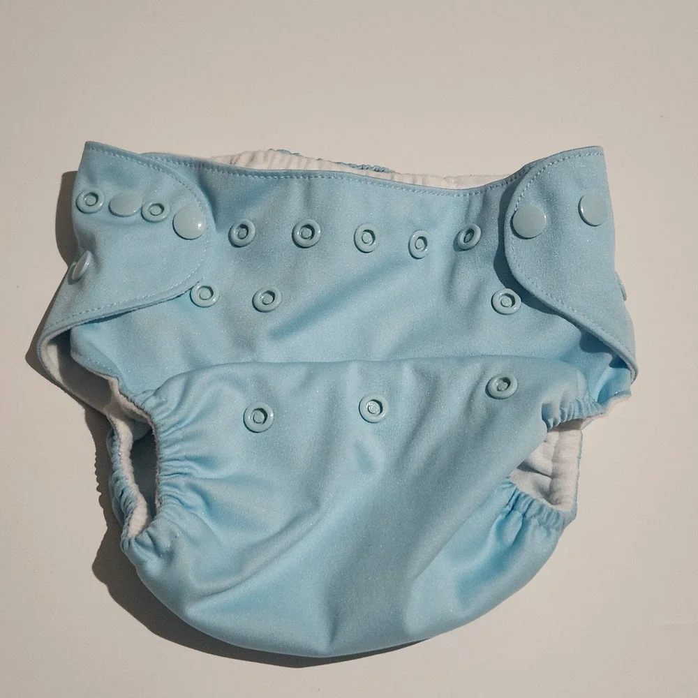 Cloth Diaper Cover Blue, Floral Reusable One Size Snaps Bundle of 2